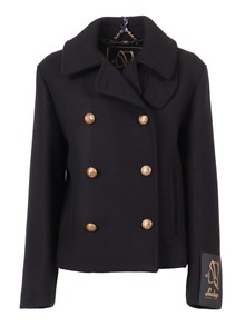 SEALUP PEACOAT TEODORA IN MISTO LANA NERO