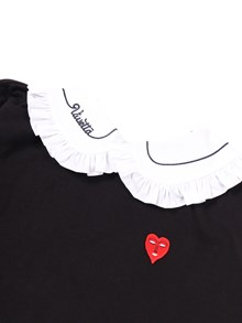 VIVETTA BLACK SWEATSHIRT WITH DETACHABLE COLLAR