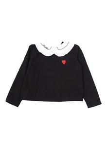 VIVETTA BLACK SWEATSHIRT WITH DETACHABLE COLLAR