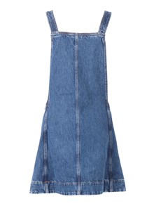 7 FOR ALL MANKIND Dark Blue DUNGAREE DRESS Le Blue With Carpenter Details