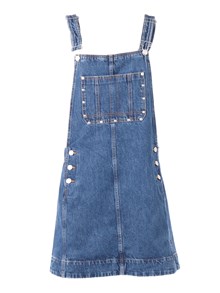 7 FOR ALL MANKIND Dark Blue DUNGAREE DRESS Le Blue With Carpenter Details