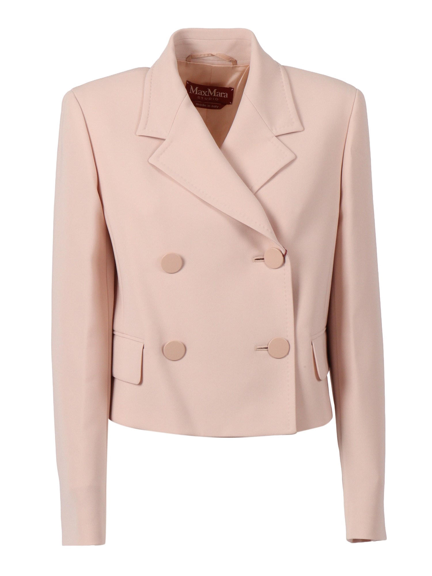 Max Mara Studio Double-breasted Long-sleeved Jacket In Neutral
