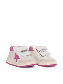 Golden Goose SNEAKERS JUNE BASKET NAPPA UPPER SUEDE TOE STAR HEEL AND SPUR WHITE/PINK/GRAY