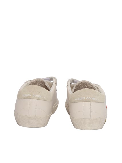Golden Goose SNEAKERS OLD SCHOOL LEATHER UPPER AND TOE SUEDE STAR AND HEEL WHITE/PEACH/EGGNOG
