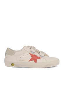 Golden Goose SNEAKERS OLD SCHOOL LEATHER UPPER AND TOE SUEDE STAR AND HEEL WHITE/PEACH/EGGNOG