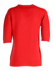 FABIANA FILIPPI MAGLIA GIROCOLLO MANICA CORTA IN CASHMERE GARZA COLOR LACCA