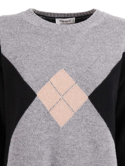 Kangra Cashmere GIROCOLLO BOXING INTARSIO ROMBO+LUREX