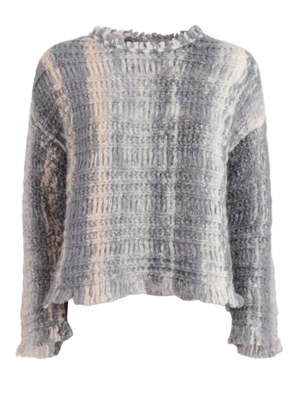 Kangra Cashmere GIROCOLLO EFFETTO STAMPATO CON FRANGE