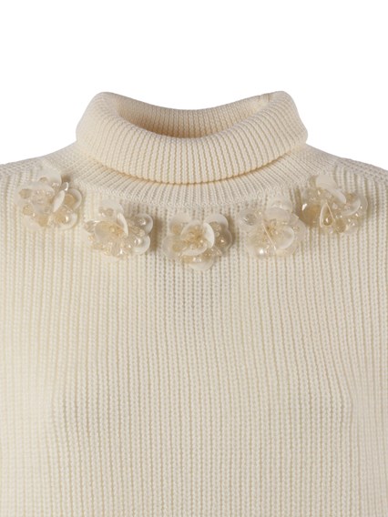 P.A.R.O.S.H. MAGLIA COLLO ALTO C/RICAMO