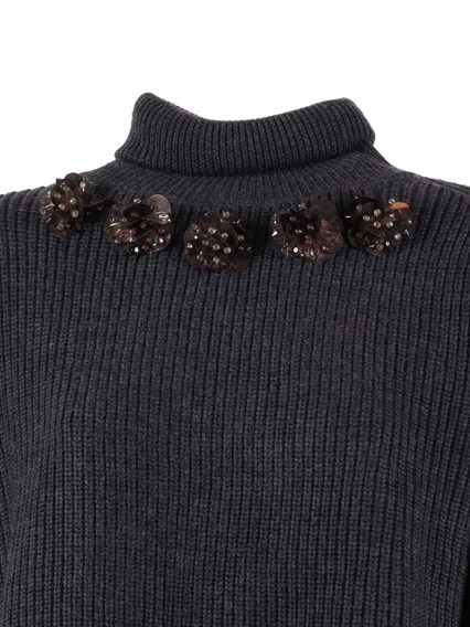 P.A.R.O.S.H. MAGLIA COLLO ALTO C/RICAMO