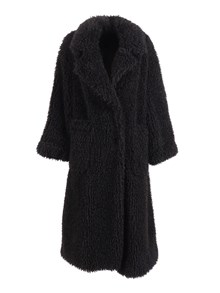 Diego M OVERSIZED LONG COAT IN LONG CURLY FABRIC WITH FULL LINING.