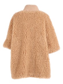 Diego M LONG CURLY-EFFECT CAPE WITH HIGH COLLAR AND FULL LINING