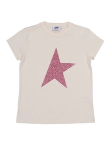 Golden Goose STAR GIRL'S T-SHIRT COTTON JERSEY WITH GLITTER PRINT