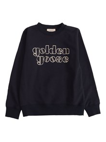Golden Goose JOURNEY  BOY'S CREW NECK SWEATSHIRT BLEND COTTON FLEECE WITH LOGO PRINT