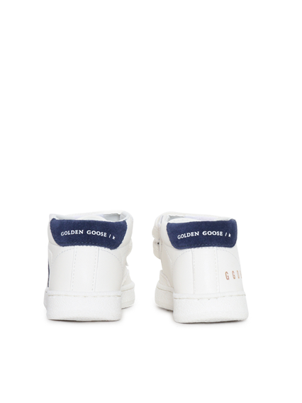 Golden Goose SNEAKERS JUNE NAPPA UPPER SUEDE STAR AND HEEL WHITE/DARK BLUE