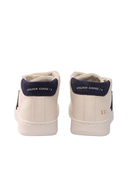 Golden Goose SNEAKERS JUNE NAPPA UPPER SUEDE STAR AND HEEL WHITE/DARK BLUE