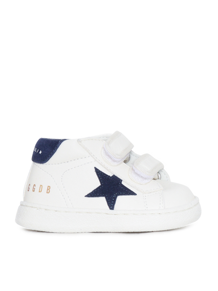 Golden Goose SNEAKERS JUNE NAPPA UPPER SUEDE STAR AND HEEL WHITE/DARK BLUE