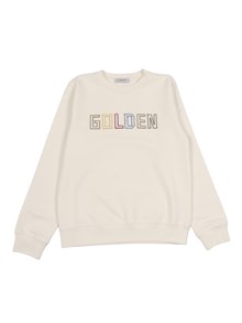 Golden Goose GOLDEN UNISEX CREW NECK SWEATSHIRT BLEND COTTON FLEECE WITH PATCH FANCY STITCH APPLICATION