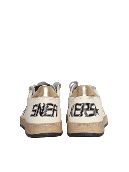 Golden Goose SNEAKERS BALLSTAR  NAPPA UPPER LAMINATED STAR AND HEEL WHITE/GOLD