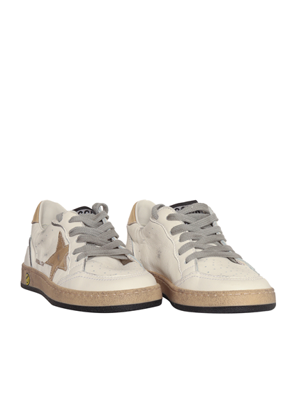 Golden Goose SNEAKERS BALLSTAR  NAPPA UPPER LAMINATED STAR AND HEEL WHITE/GOLD