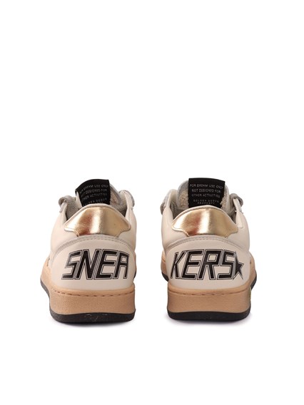 Golden Goose SNEAKERS BALLSTAR  NAPPA UPPER LAMINATED STAR AND HEEL WHITE/GOLD