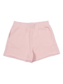 Golden Goose STAR GIRL'S SHORT BLEND COTTON FLEECE WITH PATCH AND PRINT