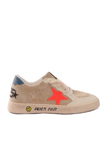Golden Goose SNEAKERS BALL STAR NEW SUEDE UPPER WITH ORNAMENTAL STICHING SUEDE STAR AND SPUR LEATHER TOE NAPPA HEEL WITH S BEIGE/RED/BLUE