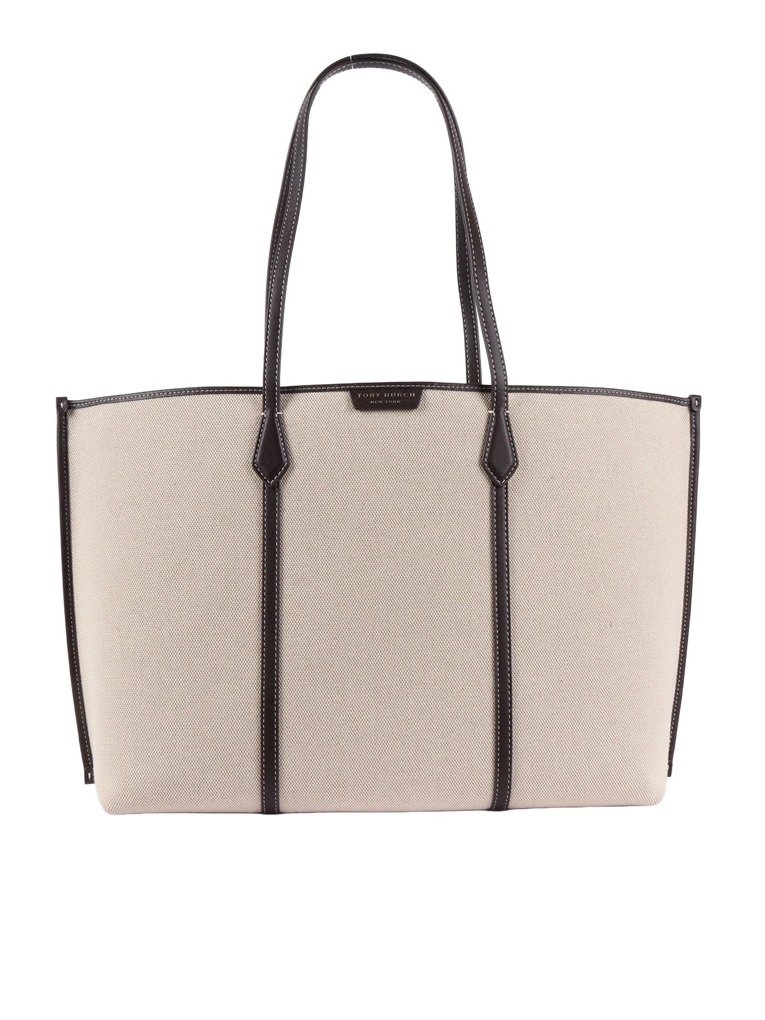 Tory Burch Perry Canvas Tote Bag Work Style In Nude