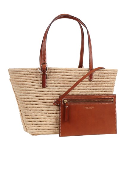 TORY BURCH Ella Structured Straw Small Tote