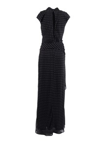 ROTATE LONG DRESS W. TIE 1000 BLACK COMB. (Slim fit)