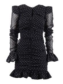 ROTATE PRINTED LONG-SLEEVE DRESS 1000 BLACK COMB. (Tight Fit)