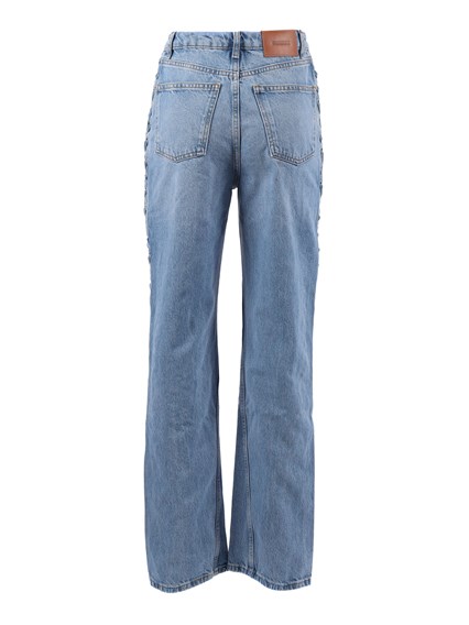 ROTATE Twisted lacing jeans HYDRANGEA (BLUE) (Tight Fit)