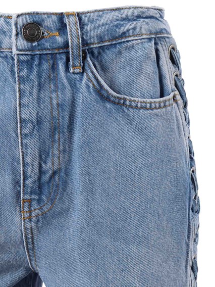 ROTATE Twisted lacing jeans HYDRANGEA (BLUE) (Tight Fit)