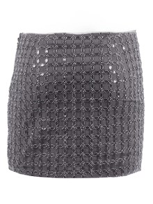 ROTATE BEADED MINI SKIRT Castor Gray (Slim fit)