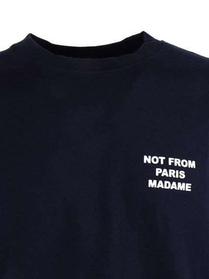 DROLE DE MONSIEUR NAVY Bold Slogan T-shirt