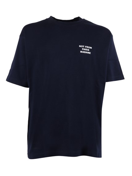 DROLE DE MONSIEUR NAVY Bold Slogan T-shirt