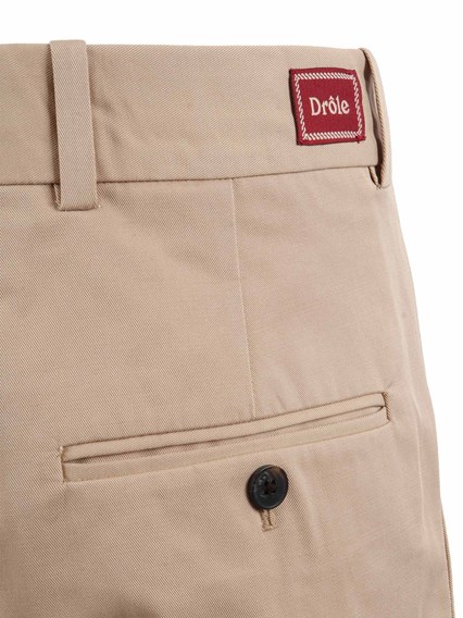 Dr�le De Monsieur BEIGE Pantalon Cropped � Plis Coton