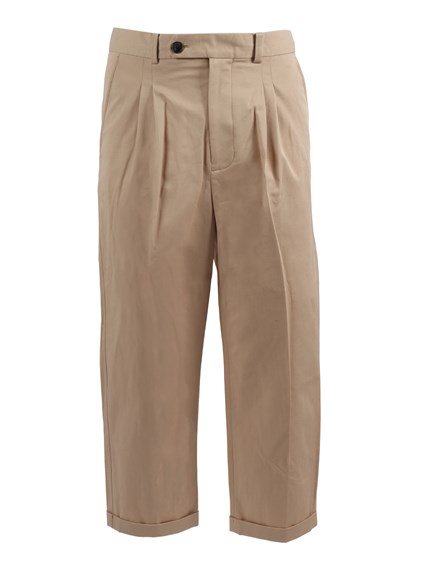 Dr�le De Monsieur BEIGE Pantalon Cropped � Plis Coton