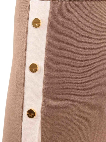 ELISABETTA FRANCHI KNITTED SKIRT WITH BELT