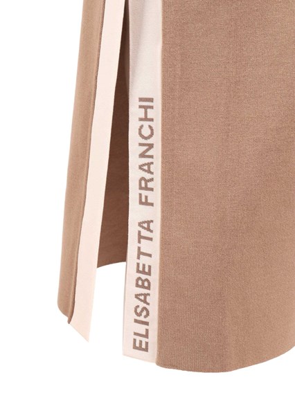 ELISABETTA FRANCHI KNITTED SKIRT WITH BELT