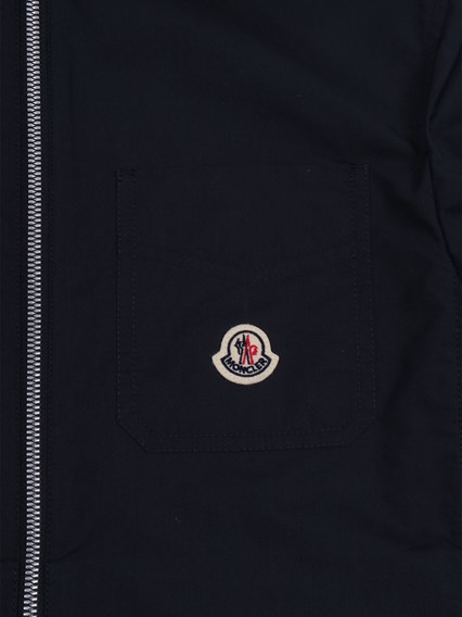 Moncler Enfant Poplin Hooded Zip-Up Shirt Jacket
