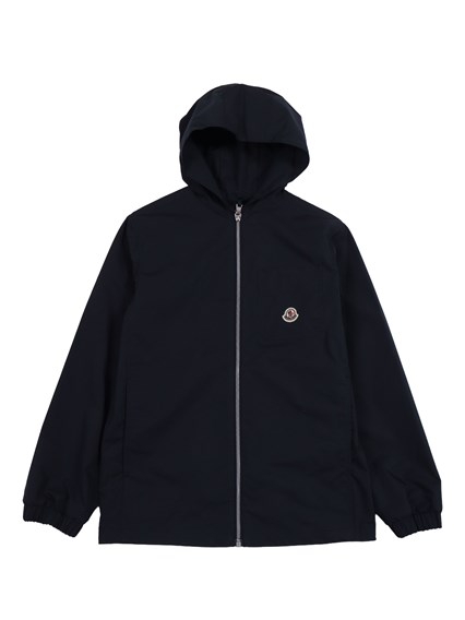 Moncler Enfant Poplin Hooded Zip-Up Shirt Jacket