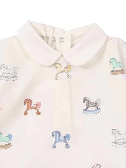 Fendi Jr LITTLE HORSES ROMPER SET