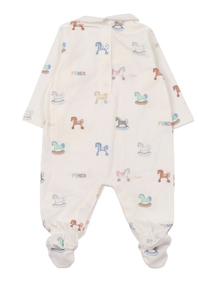 Fendi Jr LITTLE HORSES ROMPER SET
