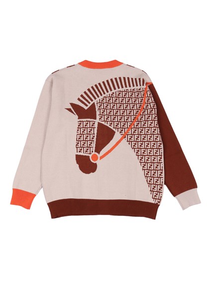 Fendi Jr CARDIGAN HORSE JACQUARD