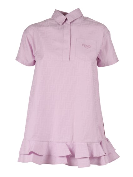 Fendi Jr FF COTTON JACQ DRESS
