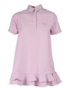 Fendi Jr FF COTTON JACQ DRESS