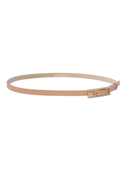 FABIANA FILIPPI LEATHER BELT WITH LOGO BUCKLE