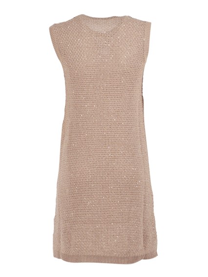 FABIANA FILIPPI SEQUIN DIAMOND STITCH KNIT DRESS