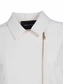 FABIANA FILIPPI GIACCA CROPPED DOPPIO PETTO MANICA CORTA,FRESCOLANA TECNICO COLOR BURRO